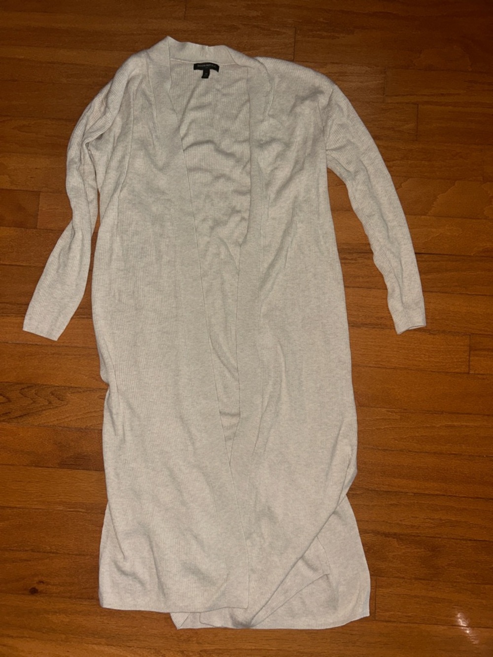 Banana Republic Neutral Ribbed Long Open-Front Cardigan